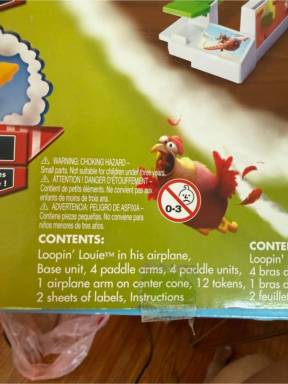 Loopin' Louie Board Game Spin Master Save Your Chicken From Plane